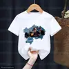 Moda Nueva Camiseta para Niños Genial Estampado de Patrón de Carreras Camiseta Infantil Linda Ropa Infantil Casual Tendencia