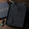Suéter de Caxemira Novo Outono e Inverno Masculino Gola Alta Meia Sete Agulhas Engrossado Suéter Pulôver Casual de Negócios Suéter Interno de Malha de Caxemira