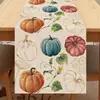 Corredor de Mesa de Temporada de Cosecha de Otoño de Venta Caliente Transfronteriza, Corredor de Mesa de Calabaza y Hoja de Arce, Tela para Mesa de Café, Sala de Estar, Restaurante, Decoración, Mantel