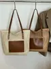 Bolsa grande de palha trançada para mulheres, novo modelo da primavera de 2025, bolsa para férias na praia, bolsa tote de ombro trançada fashion