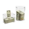 Alcancía transparente de acrílico, caja de dinero cilíndrica cuadrada, alcancía popular "sin salida", diseño personalizable