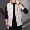 Colete de Algodão Masculino 2025 Outono e Inverno Novo Estilo Colete Masculino Jaqueta de Algodão Gola Alta Cor Sólida Casaco Masculino Tendência Caimento Solto