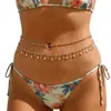 Joias Quentes de Venda Transfronteiriça: Nova Corrente de Cintura com Franjas de Strass e Concha para Mulheres, Corrente Corporal Sexy Estilo Oceano Personalizada