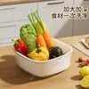 Cesta Drenante Transparente Espessa de Camada Dupla Novo Estilo para Lavar Legumes, Cesta Multifuncional para Lavar Frutas e Legumes para Uso na Cozinha e Sala de Estar