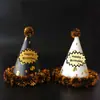 Sombrero de Cumpleaños para Niños y Adultos Punto Láser Reflectante Gorra Puntiaguda de Bola Gorra Puntiaguda de Fiesta Gorra de Corona Gorra de Bola Mao