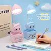 Nueva Lámpara de Escritorio USB de Conejito y Gatito Lindos, Oscilante, Tres Velocidades, 300mAh Recargable, Dibujos Animados Multifuncional, Luz Blanca