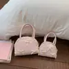 Bolsa Transversal Estilo Coreano Ins com Estampa de Bolinhas para Mulheres, Bolsa de Ombro Fashion Lace Niche, Bolsa de Mão Doce com Laço