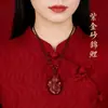 Colgante de carpa roja cinnabar, año tras año, hay más que collares para hombres y mujeres, año tras año, hay más que colgante de arena dorada púrpura de pez dorado
