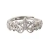 Anillo de Corona de Diamantes Brillantes para Mujer, Anillo de Dedo Índice con Patrón de Encaje Hueco, Anillo de Alta Gama, Nuevo Estilo 2025