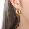 Estilo de metal europeu e americano design de moda irregular em relevo em forma de C brincos não desbotam design de nicho 18K banhados a ouro brincos