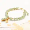 Joia Recomendada Bom Amendoim Pulseira de Jade Hetian Natural Pulseira Retrô para Menina Presente de Aniversário