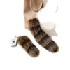 Chaveiro de Pelúcia de Cauda de Guaxinim Falsa para Mulheres Chaveiro de Carro Pingente de Pele Decoração Spicy Girl Acessórios de Bolsa Guaxinim de Água