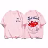 Camiseta Creativa de Fresa para Mujer Holgada Hip-Hop Streetwear Moda Ropa Nueva para Mujer Cintura Completa Cómodo Top de Algodón