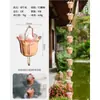 Corrente de Chuva de Tubo de Bambu de Aço Inoxidável para Pátio de Villa Corrente Guia de Água de Beiral Japonês Corrente de Drenagem para Pousada Tubo de Descida de Calha