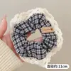 Diadema de moño estilo universitario retro británico de moda con scrunchie de encaje retro francés