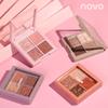 Novo Sakura's Story Sombra de Ojos de Cuatro Colores Sentido Avanzado Principiante Principiante Color Tierra Maquillaje Diario Ligero Paleta de Sombras de Ojos