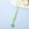 Colgante de correa para teléfono de flor hueca transparente DIY hecho a mano anti-pérdida portátil llavero de cuentas accesorio decoración al por mayor