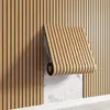 Comercio Exterior Wholesale Rejilla de Imitación Grano de Madera Autoadhesivos para Pared Pegatinas de Ranura 3D Panel Rayado de Malla Rollo de Papel Tapiz Papel Tapiz