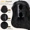 Peluca Yuan Yang 18 pulgadas Peluca de Cola de Caballo para Mujeres, Rizos de Lana Cabello Largo y Rizado, Peluca de Cola de Caballo Onda de Maíz Onda de Agua para Mujeres