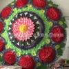 Bolsa Tote de Camada Dupla 2m Círculo de Flores Tecido Branco Círculo de Flores Portátil Dobrável Círculo de Flores Suprimentos Funerários Atacado