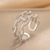 Anillo Exquisito Super Brillante de Circonita para Niñas, Lujo Accesible y Anillo de Apertura Ajustable de Gama Alta, Baño de Oro Real Simple