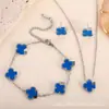 Pulseira de Trevo de Quatro Folhas Dupla Face 13mm Dopamina de Alto Padrão Transfronteiriça, Luxo Leve, Simples e Sofisticada, 18K Não Desbota