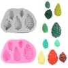 Molde de Silicone para Decoração de Bolo de Fondant, Pinha, Árvore de Natal, Ornamento de Gesso