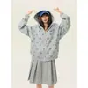 Sudadera con capucha de punto estilo dulce y cool americano con estampado integral de estrellas para mujer 2026 Otoño Holgada Versátil Informal Moderna Marca Ropa de abrigo