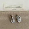 Brincos Circulares de Zircônia Texturizada para Mulheres, Design Simples, Estilosos, Exquisitos, Modernos e Versáteis