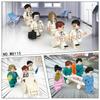 4 Tipos de Minifiguras de Doctor, Bloques de Construcción de Partículas Pequeñas Meiko, Juguetes para Niños, Venta al por Mayor Transfronteriza M8115 Figuras Profesionales