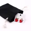 Bolsas de Presente de Lona Preta, Bolsas de Presente com Cordão para Joias, Sacos de Armazenamento de Doces, Bolsas de Lona, Atacado em Estoque