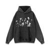 Suéter de manga larga estilo hip hop estilo Harajuku con estampado de dibujos animados, lavado pesado, estilo hip hop callejero, holgado, con cuello redondo, para hombre y mujer.