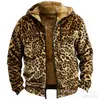 Sudadera con capucha de impresión 3D y digital con elementos multicolores transfronterizos, forro marrón, chaqueta de algodón