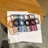Aplicável ao Apple 18Promax Vinho Tinto Transparente com Suporte Magnético Capa para Celular iPhone17 Acrílico Anti-queda 16 Proteger