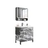 Conjunto de mueble de baño de pie con lavabo cerámico integrado, tocador de baño y lavabo