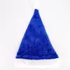 Decoración de equipo de punto sombrero de Navidad rojo/azul/rosa/verde/amarillo felpa corta cepillada sombrero de Navidad para adulto