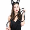Accesorios divertidos, nuevas orejas de conejo de encaje, banda para el cabello negra, máscara para fiesta de graduación, fotografía, tocado de Halloween