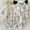 Pijama Fofa da Gatinha Kt para Mulheres Verão Algodão Nuvem Manga Curta Shorts Meninas Pulôver Gola Redonda Pode Ser Usada Fora Conjunto de Roupa de Casa
