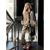 Sudaderas Retro Americanas Personalizadas para Hombre y Mujer, Moda Otoño e Invierno, Cardigan Jackets Holgados de Terciopelo Engrosado con Rayas y Cremallera