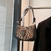 Bolso Bandolera Portátil Vintage Commuter 2024 Otoño e Invierno Nuevo Estampado de Leopardo Moda Textivo Simple Bolso de Mano para Mujer