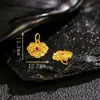 Plata S925 Chapada en Oro Incrustada con Corindón Flor Ruyi Colgante Accesorios Pequeños DIY Moda Nuevo Estilo Chinoiserie Estilo Nacional Accesorios Versátiles
