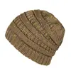 Comércio Exterior Transfronteiriço Novo Estilo Outono e Inverno Chapéu de Lã Tricotado Sem Etiqueta Cc, Quente e Fashion, Versátil Chapéu de Ralo com Abertura para Rabo de Cavalo