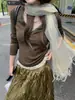 MZI STUDIO Otoño Estilo Coreano Dulce y Versátil Adelgazante Ribete de Encaje Jersey Camiseta de Manga Larga con Cuello en V 13567