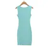 Atacado de roupas femininas transfronteiriças 2026 outono novo estilo europeu e americano sexy gola quadrada justa sem mangas regata vestido midi