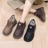 Zapatos Nuevos de Algodón de Invierno para Mujer de Cuero Casual Antideslizantes sin Cordones Cómodos Zapatos Deportivos Resistentes al Desgaste Suela Suave Moda para Exteriores Zapatos de Algodón