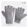Luvas de seda gelada masculinas de dois dedos antiderrapantes para levar para viagem, para andar de bicicleta, proteção solar, femininas, respiráveis, secagem rápida, viagem, montanhismo, dirigir, outdoor A4
