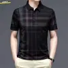 2025 Nuevo Botón Estampado Digital 3D Moda Transfronteriza Moda Masculina Europea y Americana Camisa de Cuello de Solapa a Cuadros Ajustada para Hombre