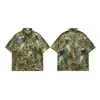 Camisa de Manga Corta Estilo Retro Pintura al Óleo de Hong Kong 2026 para Hombres y Mujeres Diseño de Verano Sentido de Diseño Nicho Estilo BF Perezoso Camisa Moderna