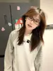 Camiseta de Manga Larga Raglán a Rayas Bloque de Color Estilo Ins Dulce para Mujer, Principios de Otoño Holgada Casual Estilo Perezoso Versátil Cuello Redondo
