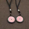 Colgante de moneda Shangui hecho de plata tibetana, colgante de moneda de cinabrio estilo chino vintage, accesorio de collar de hebilla de paz retro